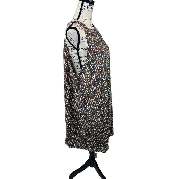 Marianne 100% Rayon Midi Dress Sleeveless Relaxed Fit Aztec Geometric Black 3X - Picture 2 of 10